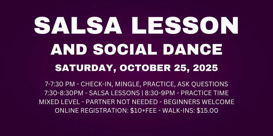 Salsa Lessons with Ava & Rodolfo - Saturday, October 25, 2025