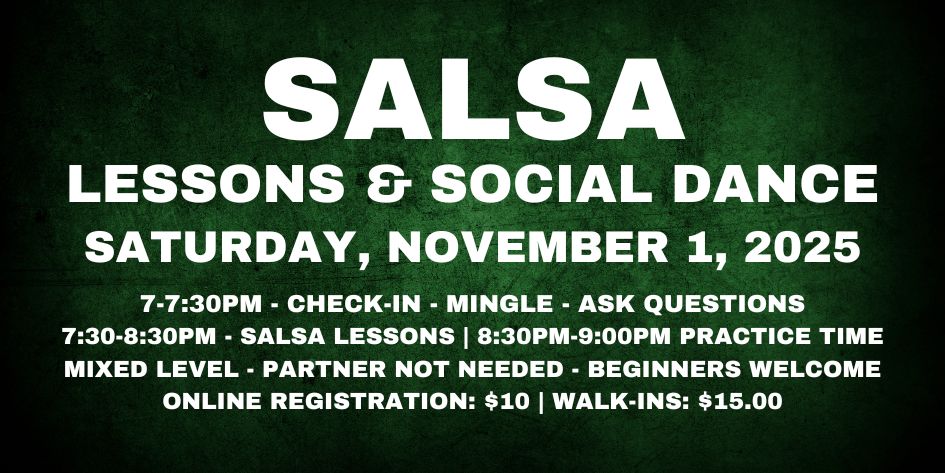 Salsa Lessons with Ava & Rodolfo - Saturday, November 1, 2025
