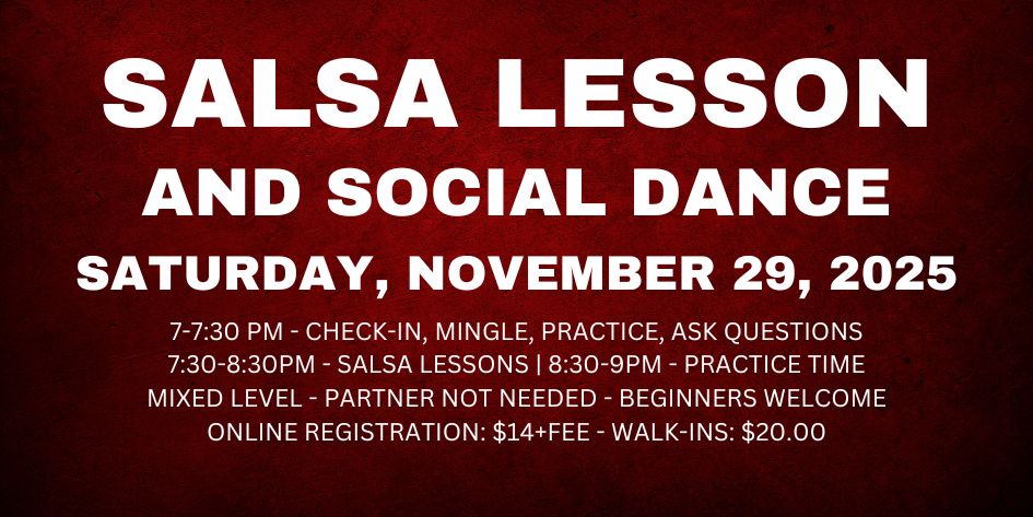 Salsa Lessons with Ava & Rodolfo - Saturday, November 29, 2025