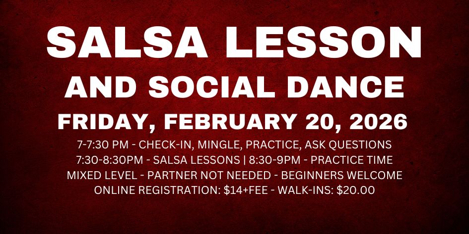 Salsa Lessons with Ava & Rodolfo - Friday, February 20, 2026