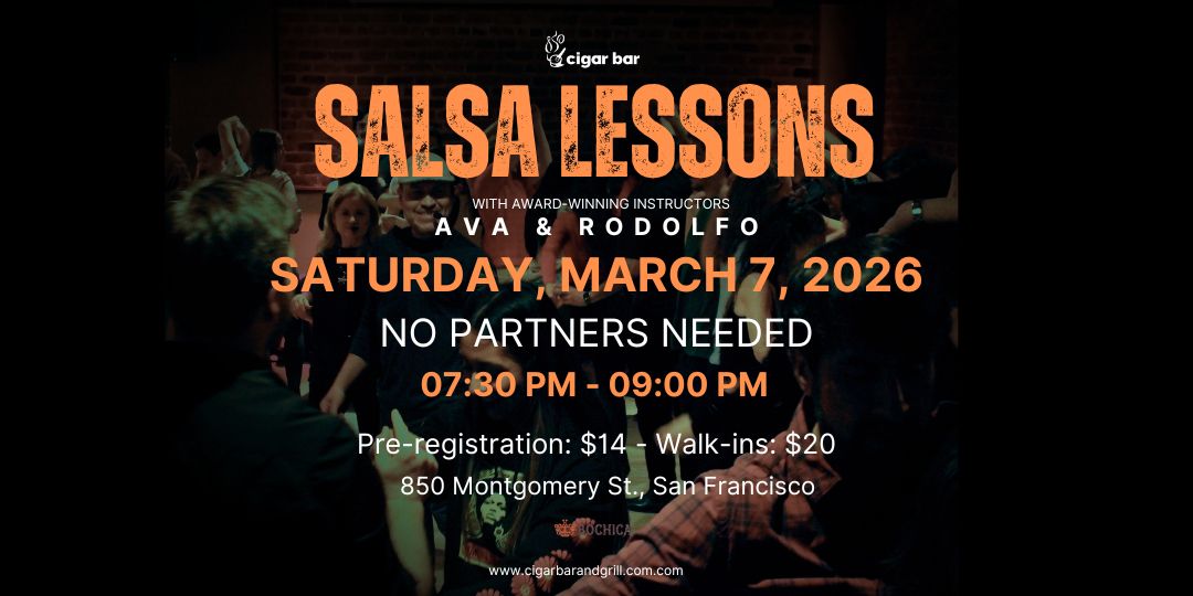 Salsa Lessons with Ava & Rodolfo - Saturday, March 7, 2026