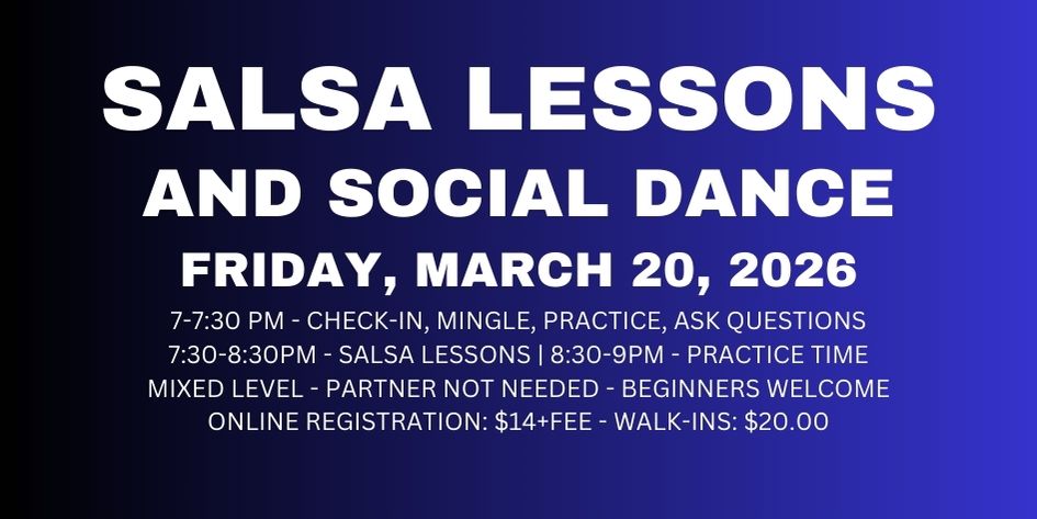 Salsa Lessons with Ava & Rodolfo - Friday, March 20, 2026