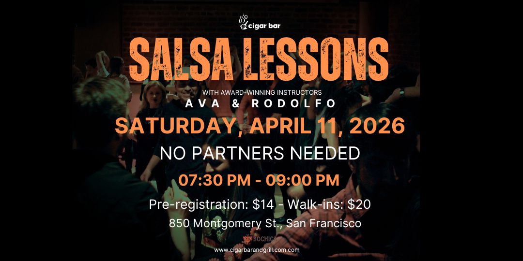 Salsa Lessons with Ava & Rodolfo - Saturday, April 11, 2026