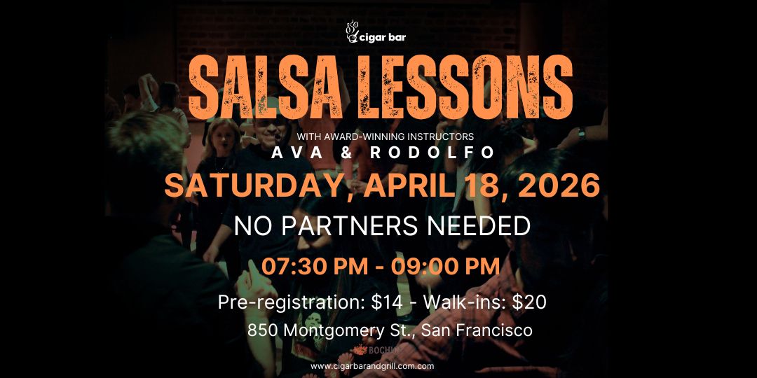Salsa Lessons with Ava & Rodolfo - Saturday, April 18, 2026