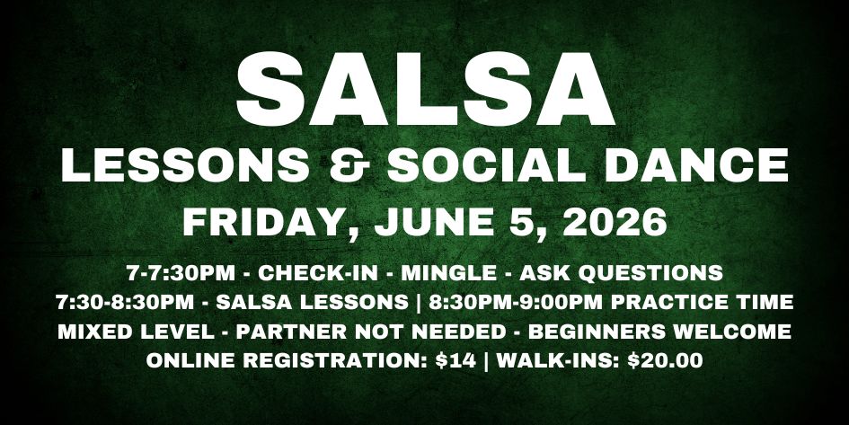 Salsa Lessons with Ava & Rodolfo - Friday, June 5, 2026