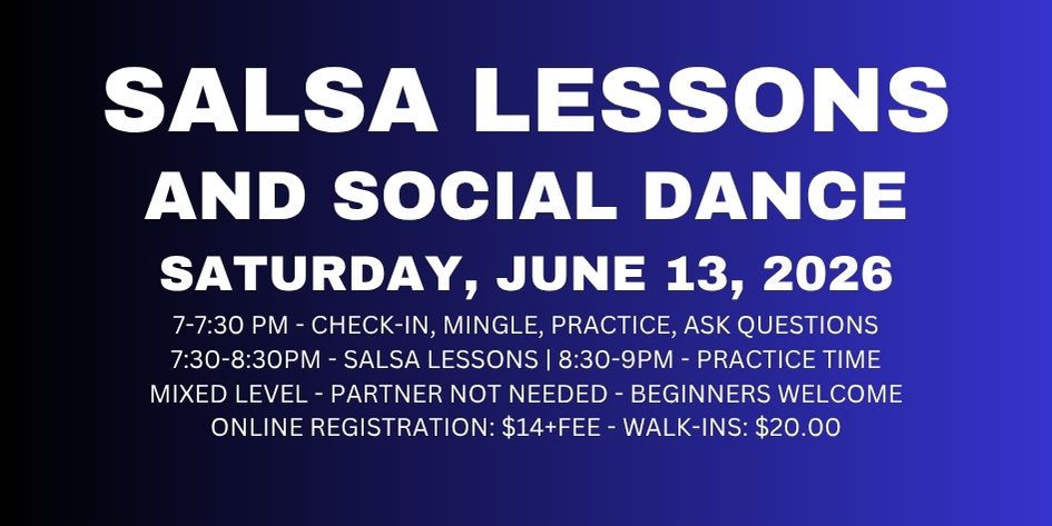 Salsa Lessons with Ava & Rodolfo - Saturday, June 13, 2026