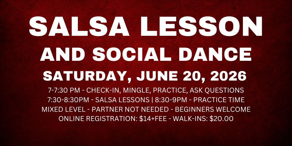 Salsa Lessons with Ava & Rodolfo - Saturday, June 20, 2026