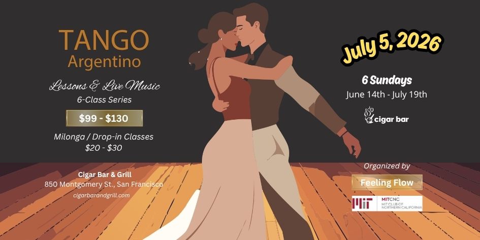 Tango Argentino: Lessons & Social Dancing - Sunday, July 5, 2026