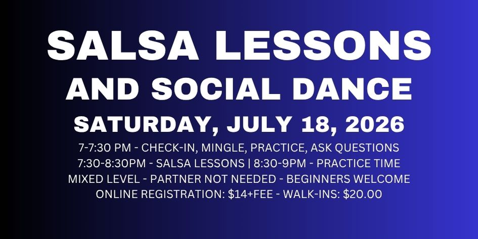 Salsa Lessons with Ava & Rodolfo - Saturday, July 18, 2026
