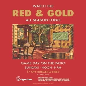 Watch the Red & Gold on our Large  TV: San Francisco vs. Denver - Sunday, October 4, 2026