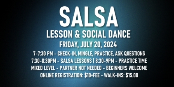 Salsa Lessons with Ava & Rodolfo - Saturday, July 20, 204
