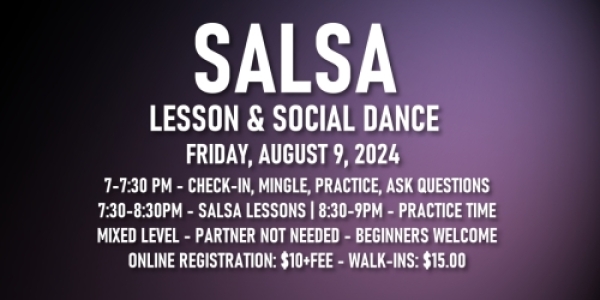 Salsa Lessons with Ava & Rodolfo - Friday, July 26, 2024
