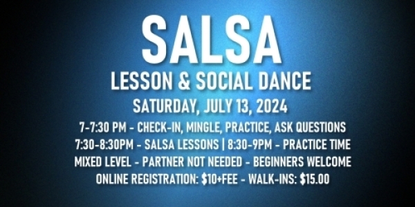 Salsa Lessons with Ava & Rodolfo - Saturday, July 13, 2024