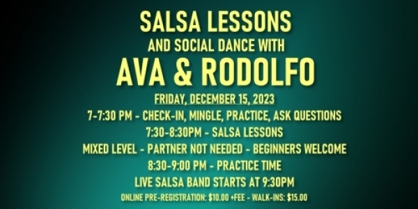 Salsa Lessons with Ava & Rodolfo - Friday, December 15, 2023